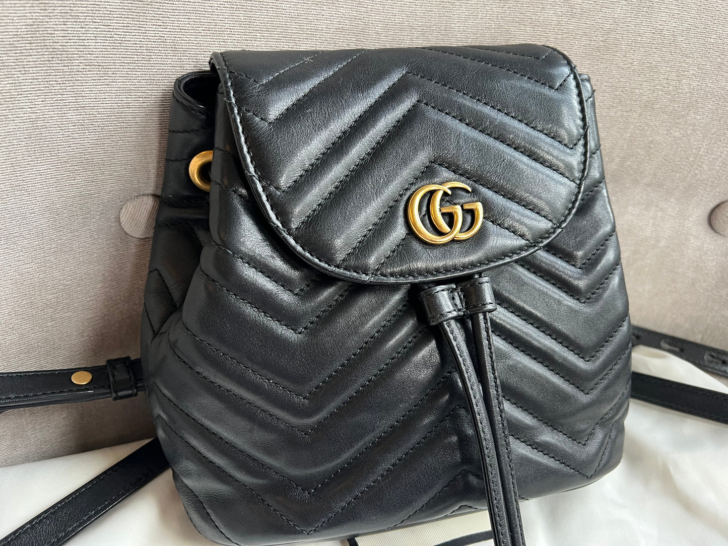 Gucci GG Black Mini Marmont Backpack