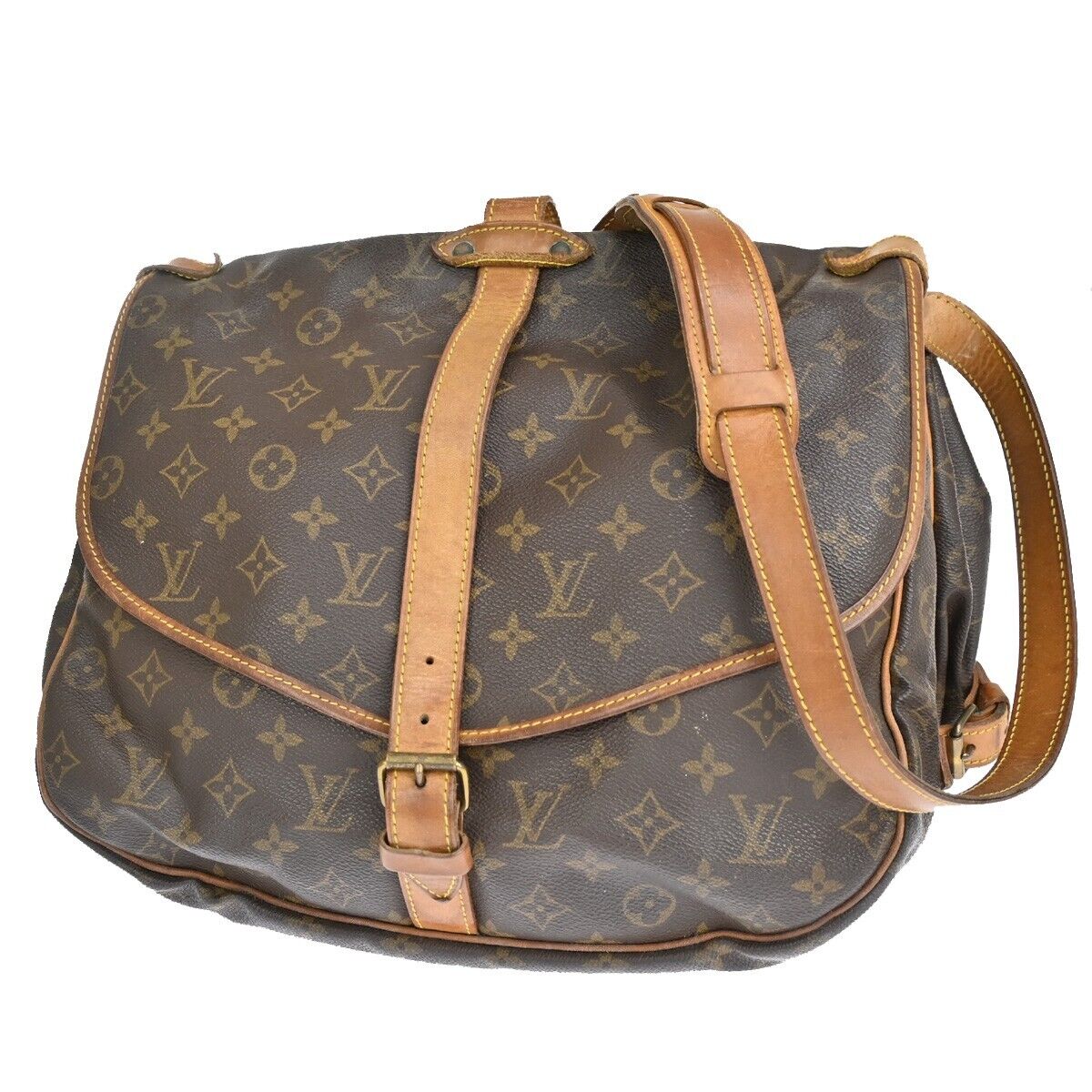 Louis Vuitton Saumur 35  Canvas Shoulder Bag ()