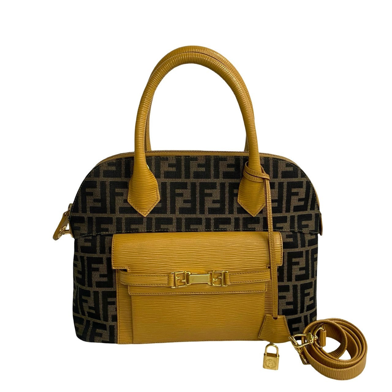 FENDI Shoulder Bag canvas Brown