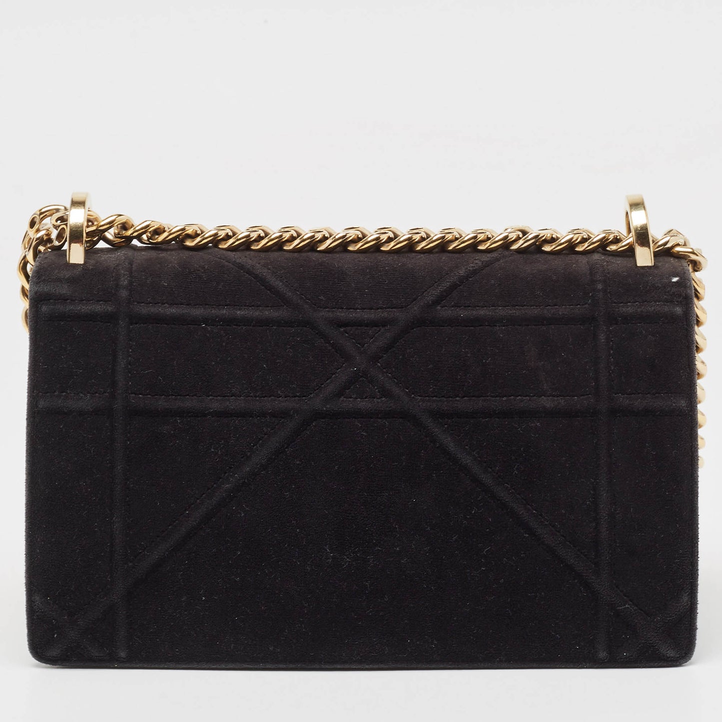 Dior Black Suede Small Diorama Crystals Shoulder Bag