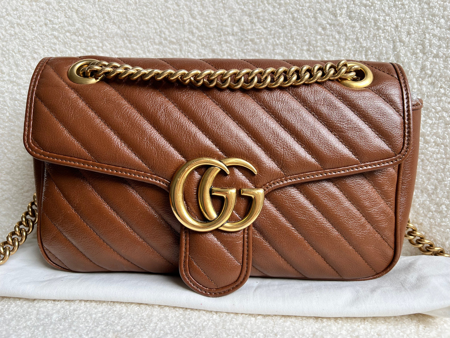 Gucci GG Brown Marmont Small Shoulder Bag