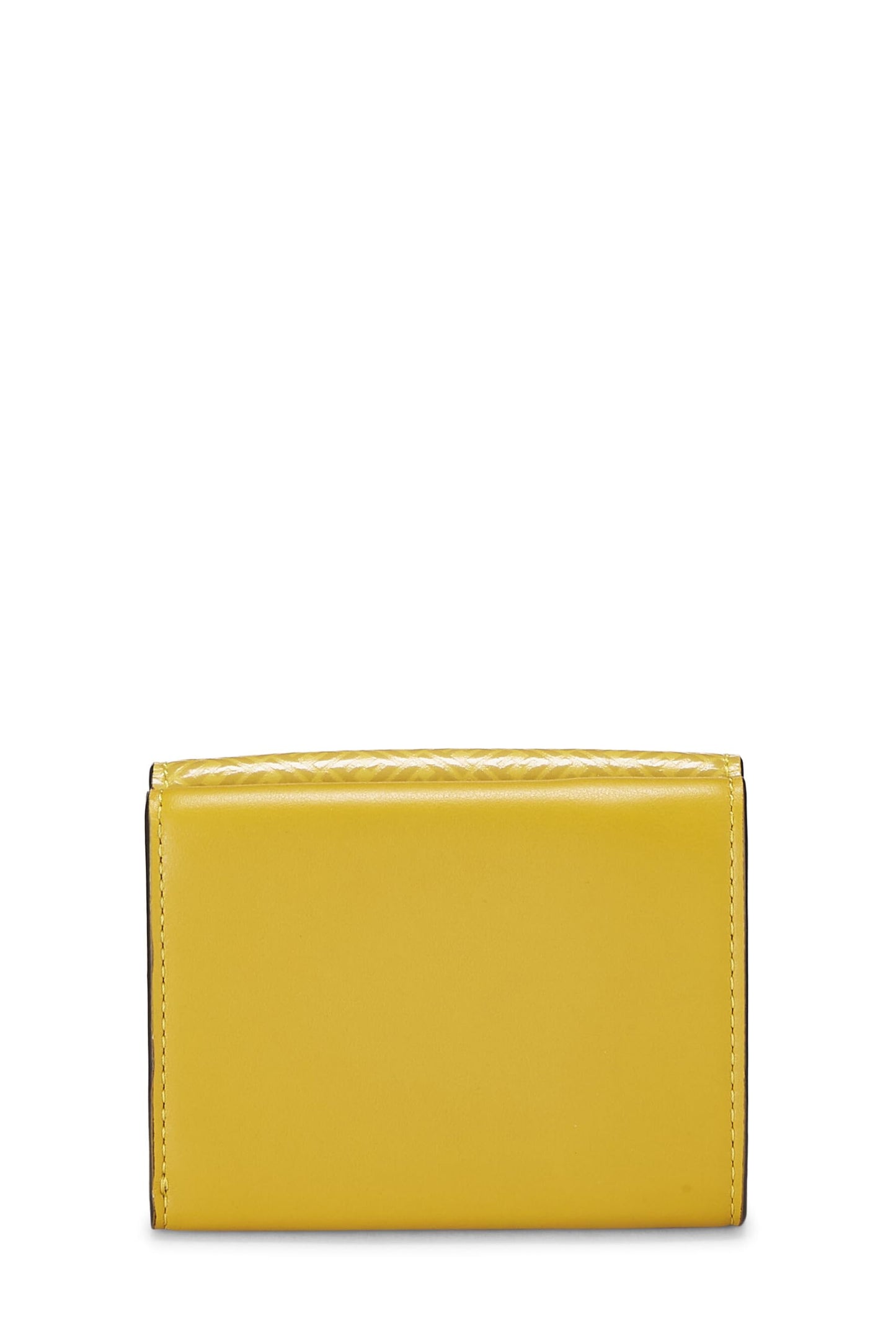 Fendi,  Yellow Zucchino Leather Trifold Wallet, Yellow