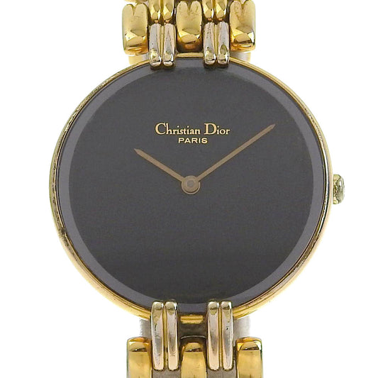 Christian Dior Watches Quartz 46.154.3 Plated Gold black Bagira black dial Women Used