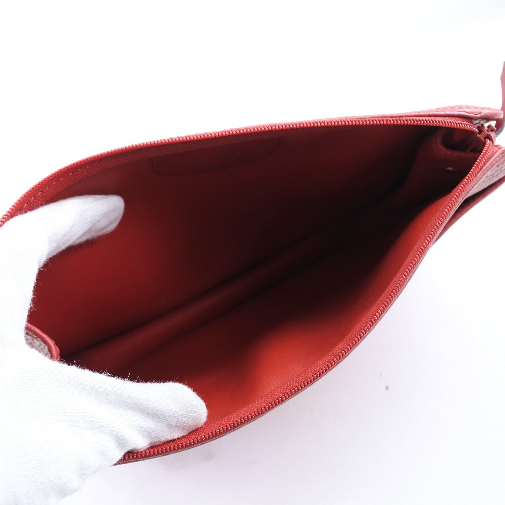 Christian Dior Clutch bag leather Red Women Used