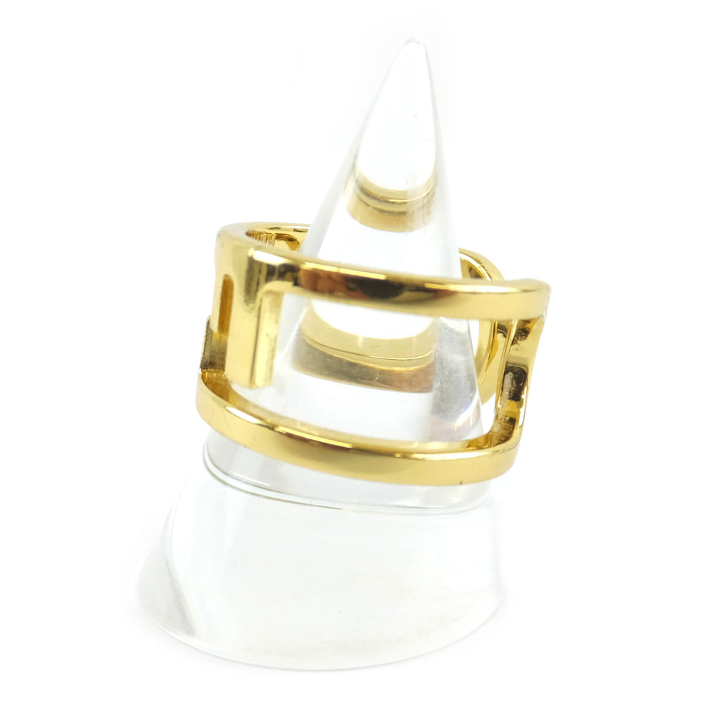 FI FENDI ORLOCK MOTIVE RING #16 SIZE 16 NUMBER GOLD COLOR METAL BANDRING GP MENS RING