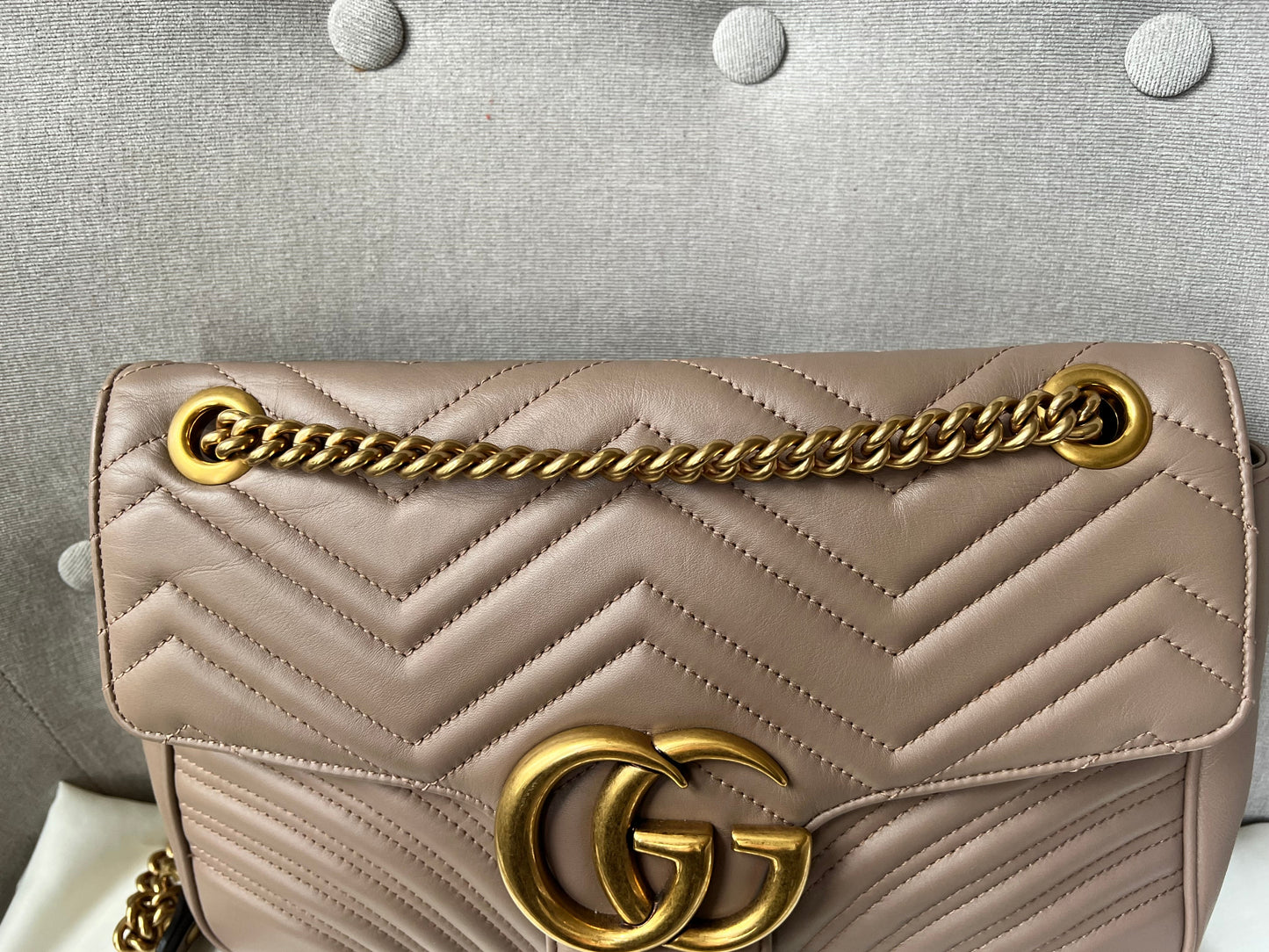 Gucci GG Dusty Pink Marmont Medium Shoulder Bag