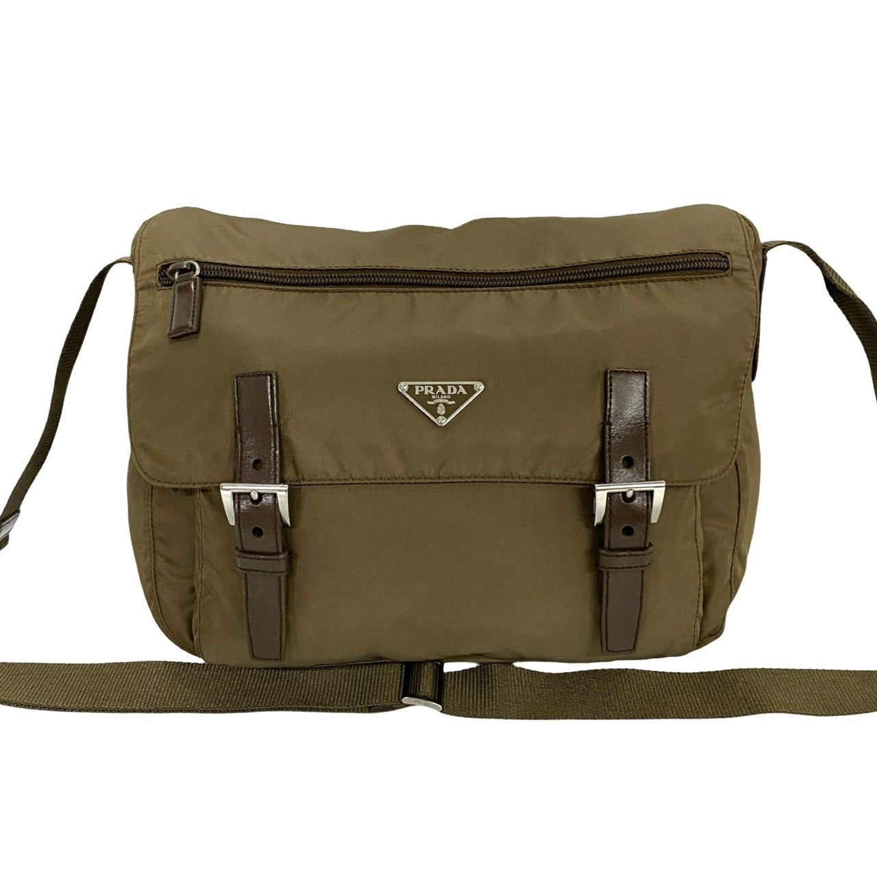 PRADA Shoulder Bag Nylon Brown