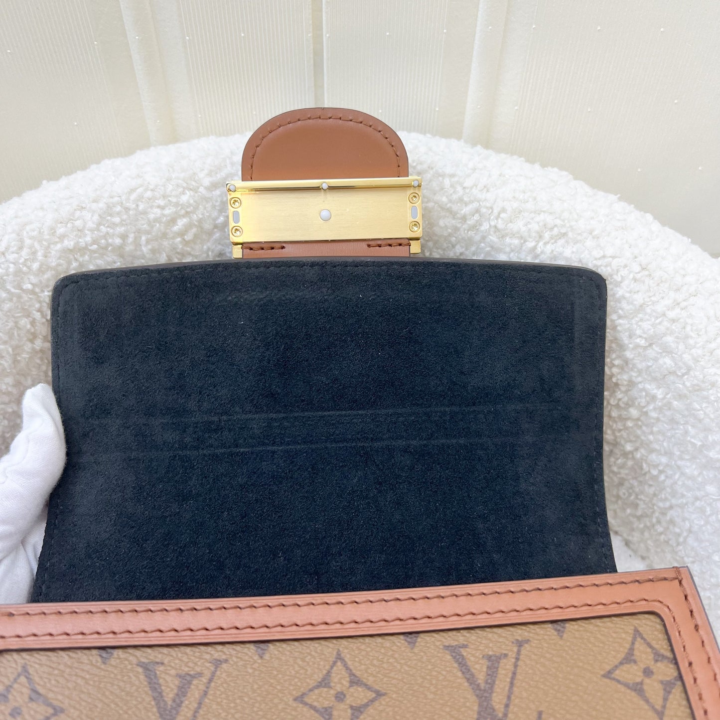 LV Mini Dauphine in Reverse Monogram, Monogram Canvas and GHW