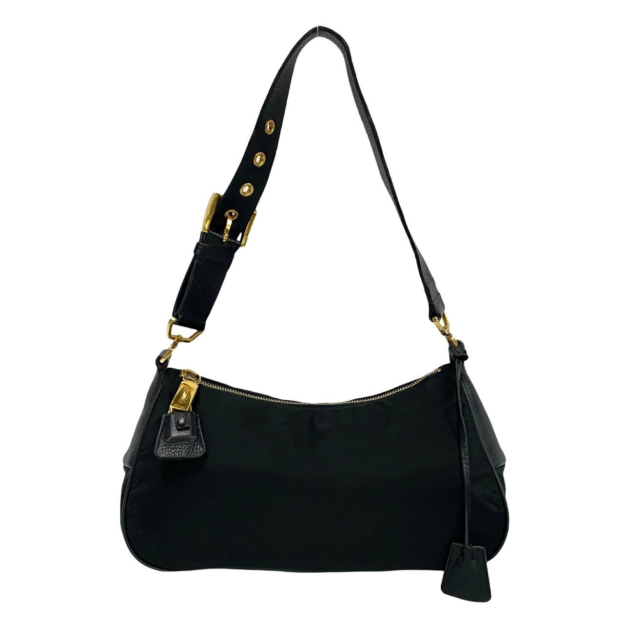 PRADA Shoulder Bag leather black