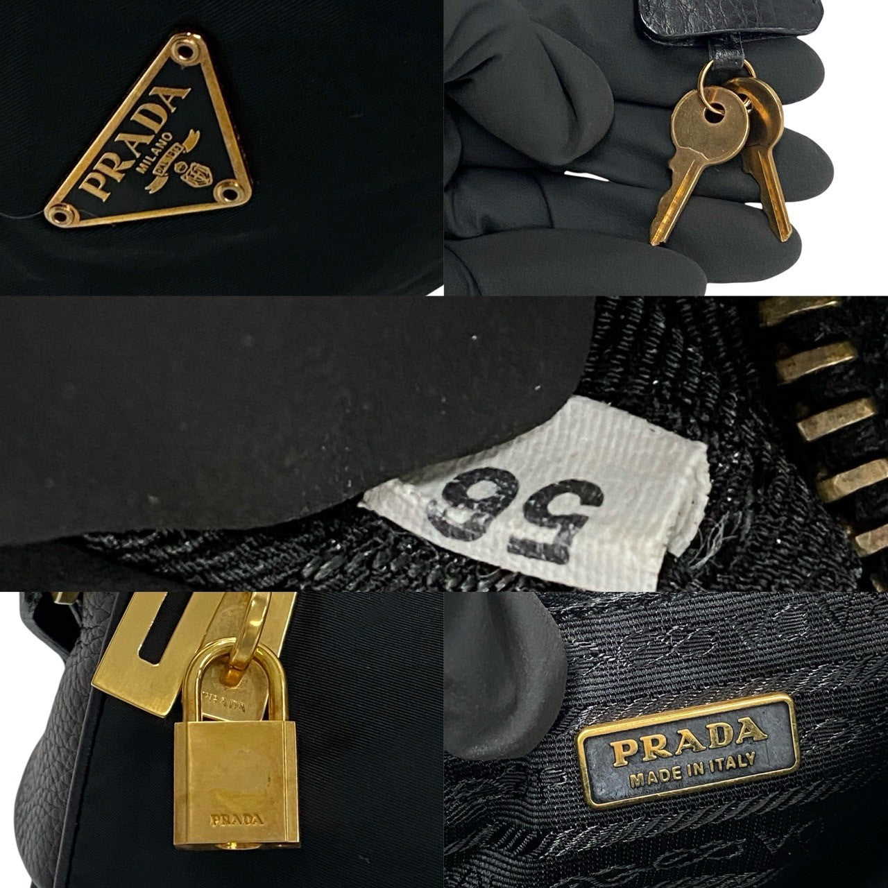 PRADA Shoulder Bag leather black