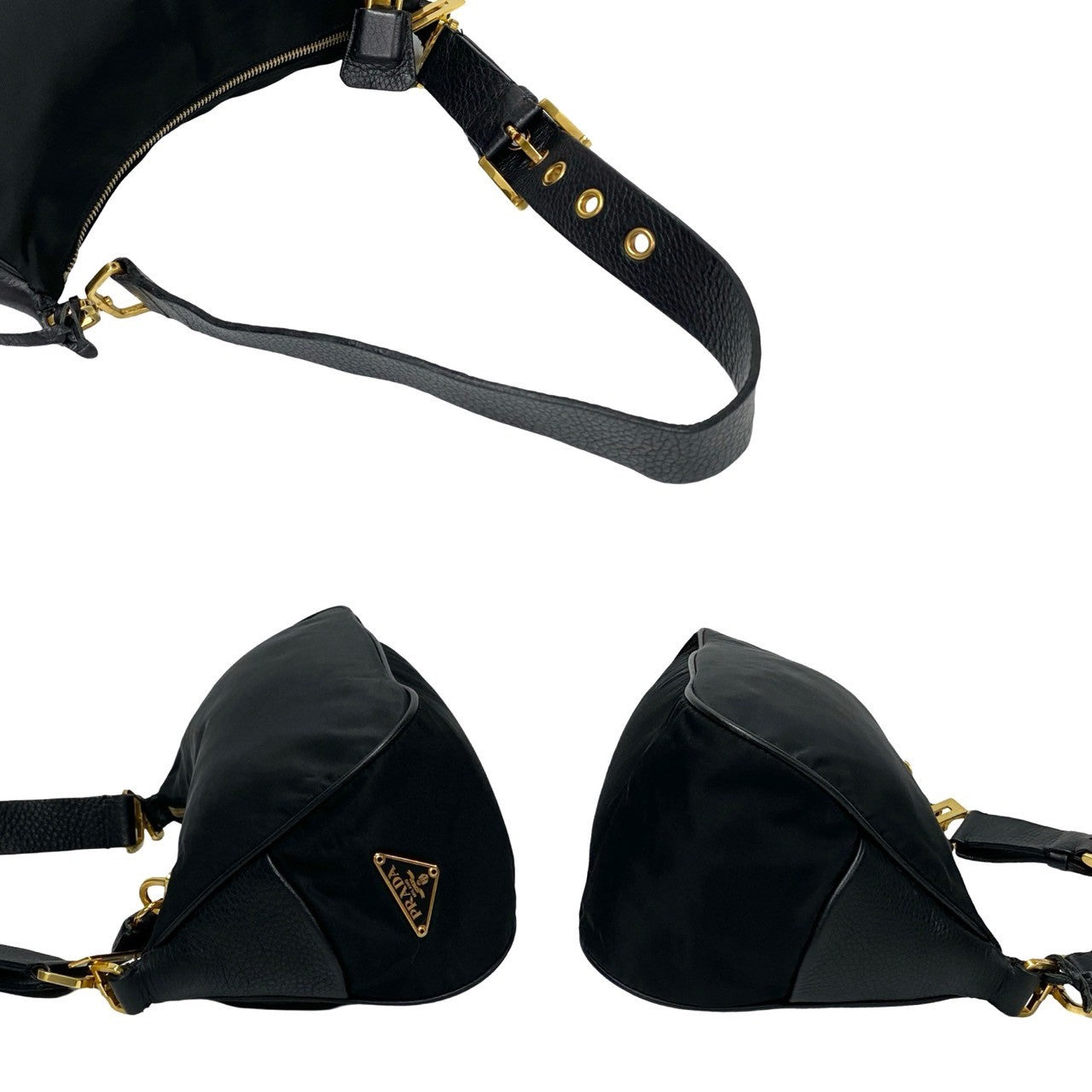 PRADA Shoulder Bag leather black