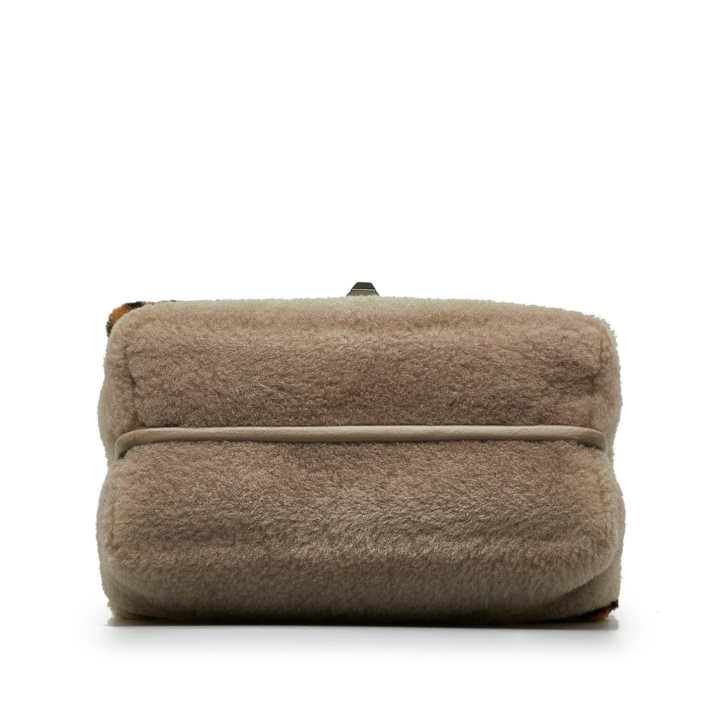 Fendi 1974 Kan I Beige Shearling Macro Zucca