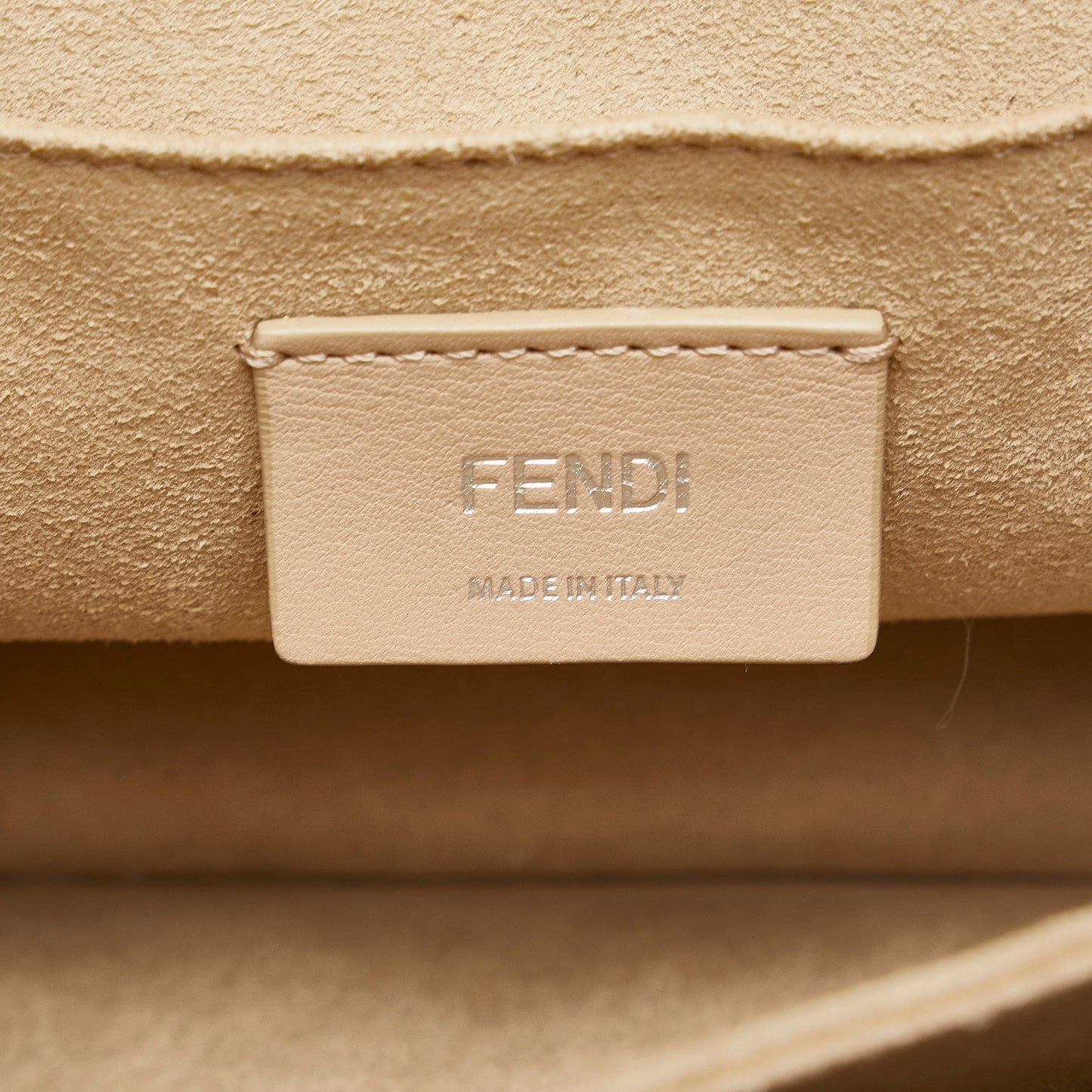 Fendi 1974 Kan I Beige Shearling Macro Zucca