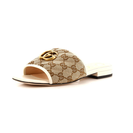 Women's GG Marmont Slide Sandals Diagonal Quilted GG Canvas