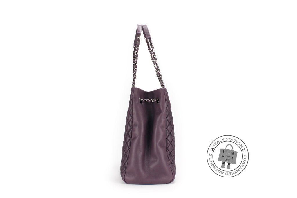 Chanel A67388 Y07112 CC Shopping Bag IN Iridescent Purple / 91623 Calfskin Shoulder Bags Sbhw