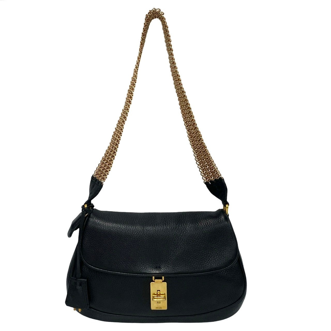 PRADA Shoulder Bag leather black