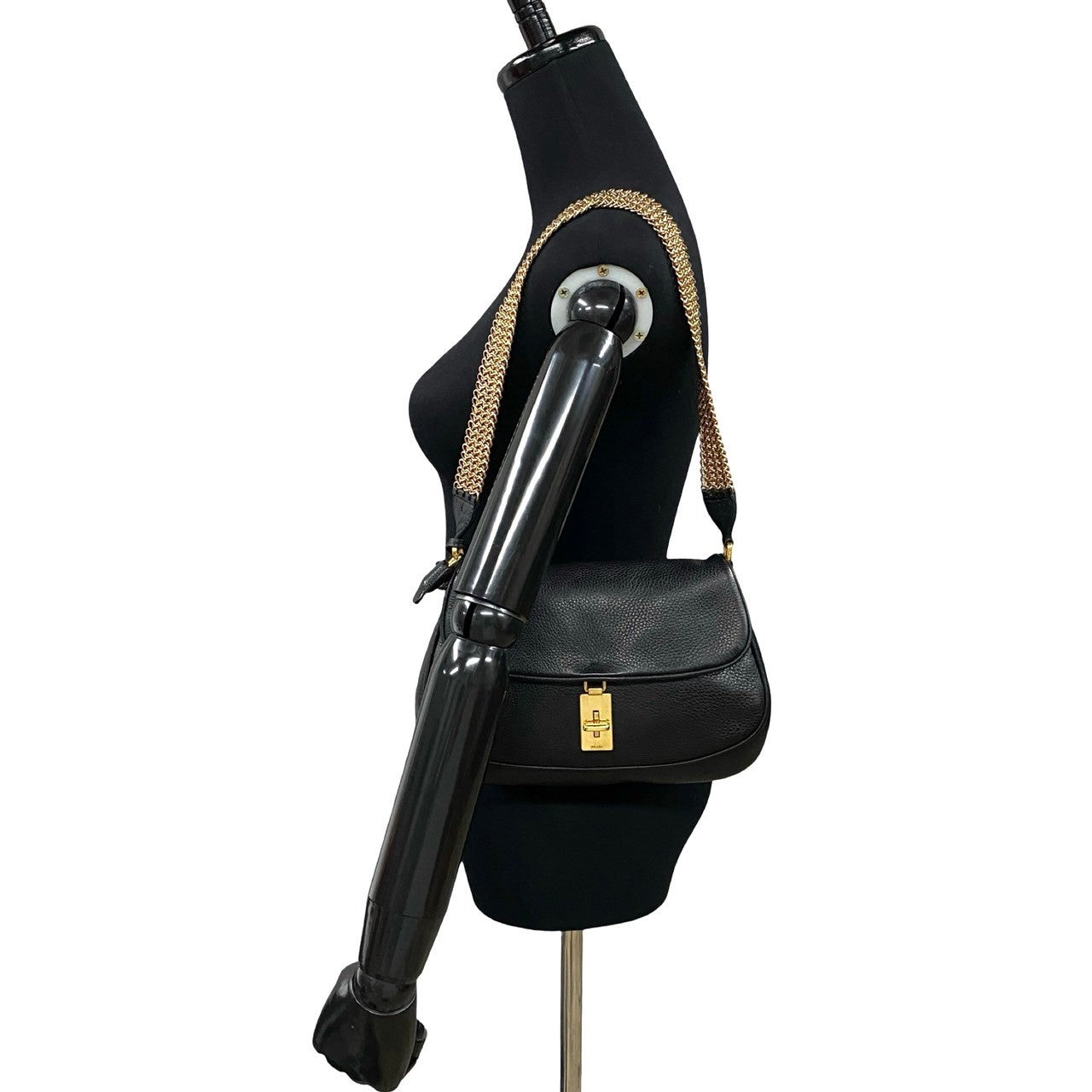 PRADA Shoulder Bag leather black