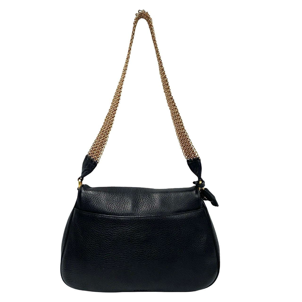 PRADA Shoulder Bag leather black