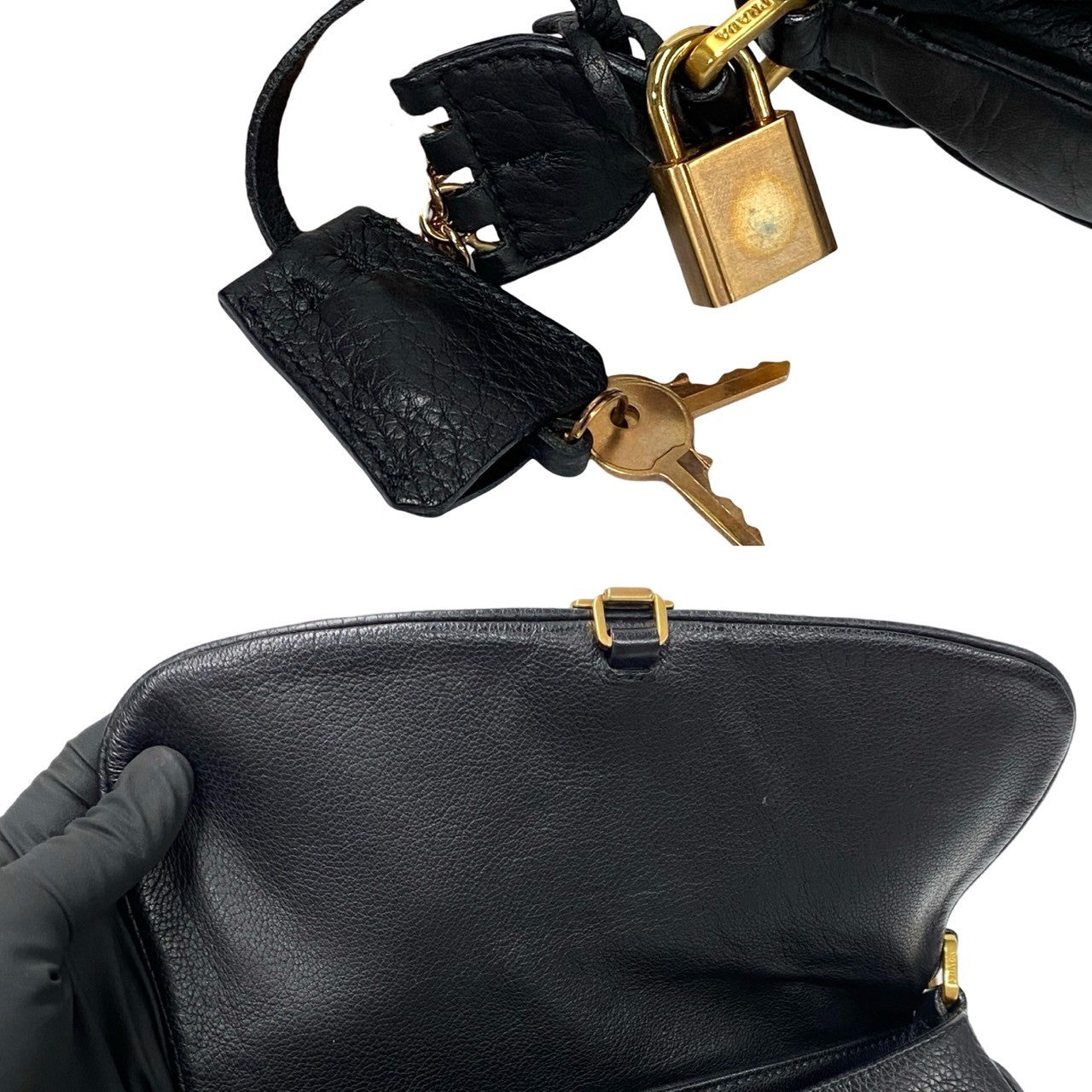 PRADA Shoulder Bag leather black