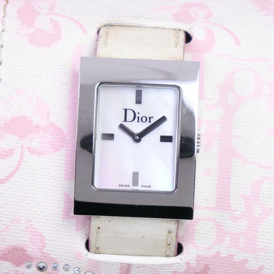 Christian Dior Watches Quartz D78-109 Stainless Steel , Leather White Maris White shell dial Women Used