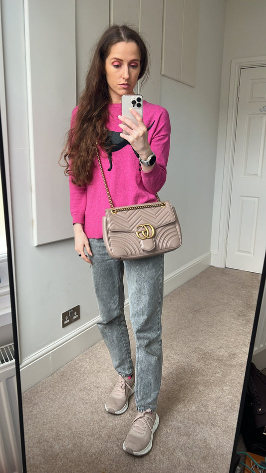 Gucci GG Dusty Pink Marmont Medium Shoulder Bag