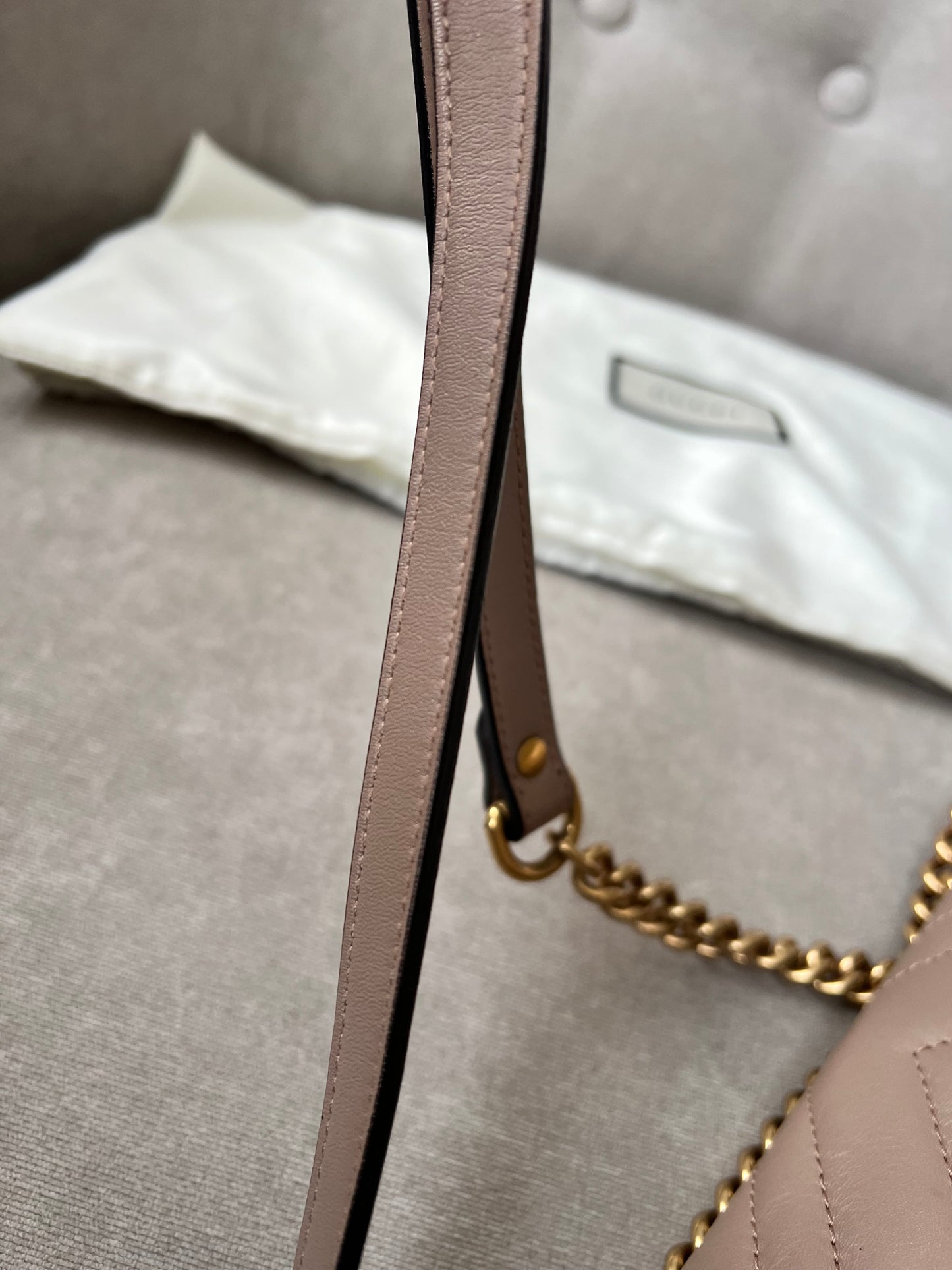 Gucci GG Dusty Pink Marmont Medium Shoulder Bag