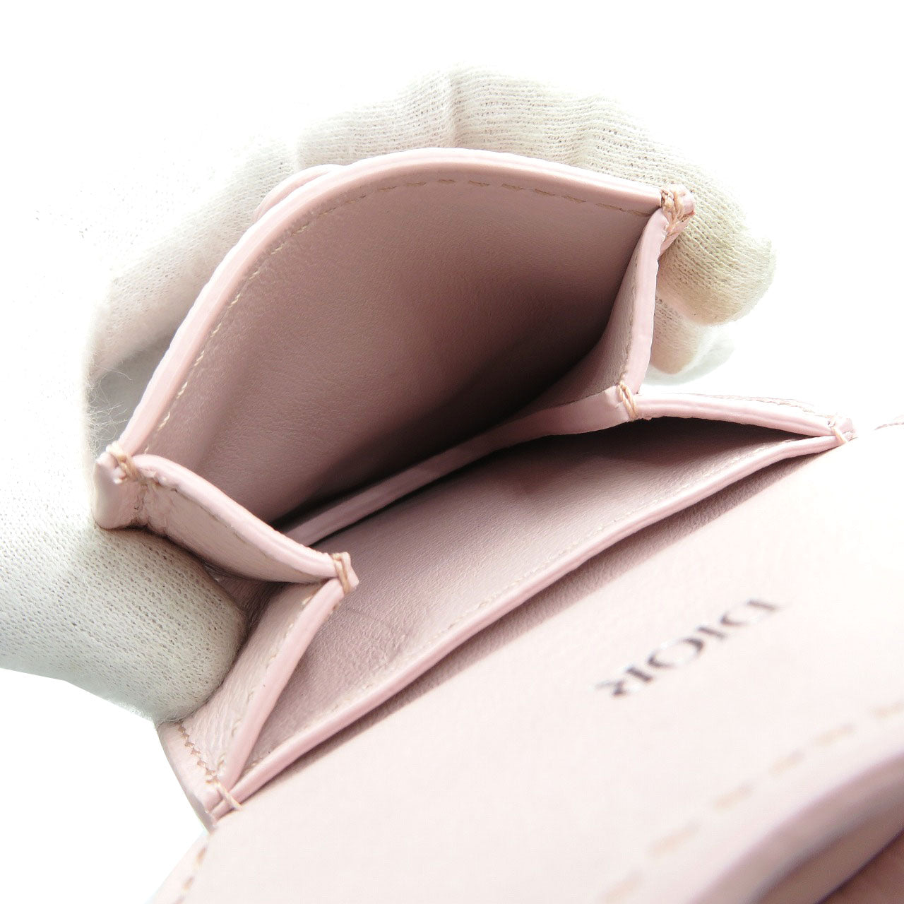 Christian Dior key ring leather pink