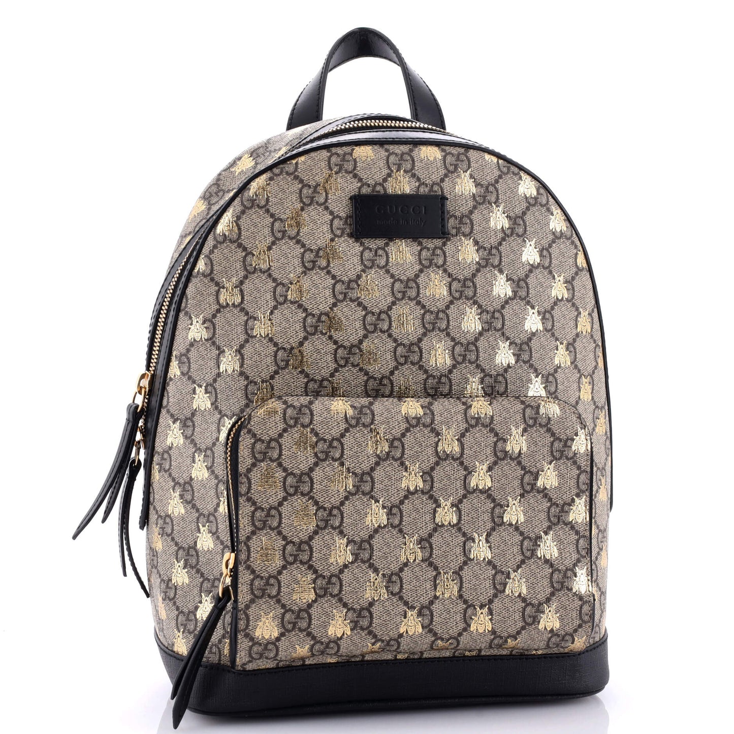 Zip Pocket Backpack Printed GG Coated Canvas Small