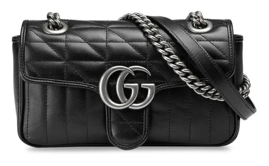 Gucci GG Marmont Mini Black Leather Women's Shoulder Bag 446744 UM8AN 1000