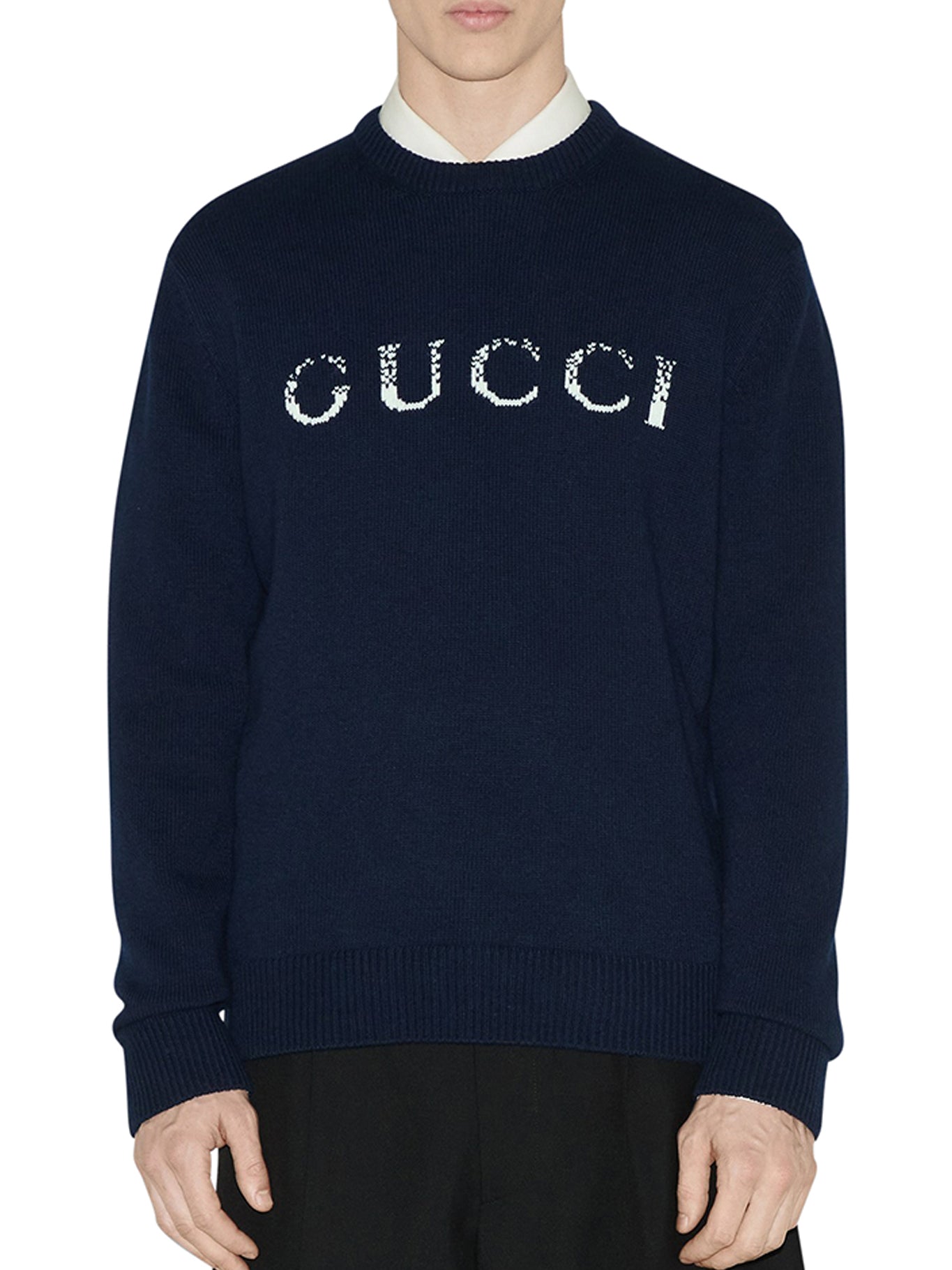 WOOL JUMPER WITH GUCCI INLAY