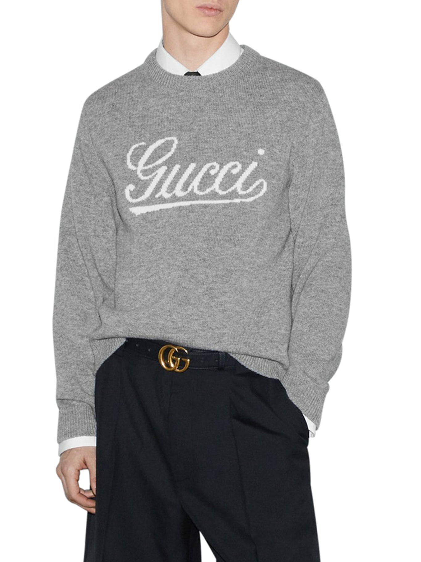 WOOL SWEATER WITH GUCCI INTARSIA