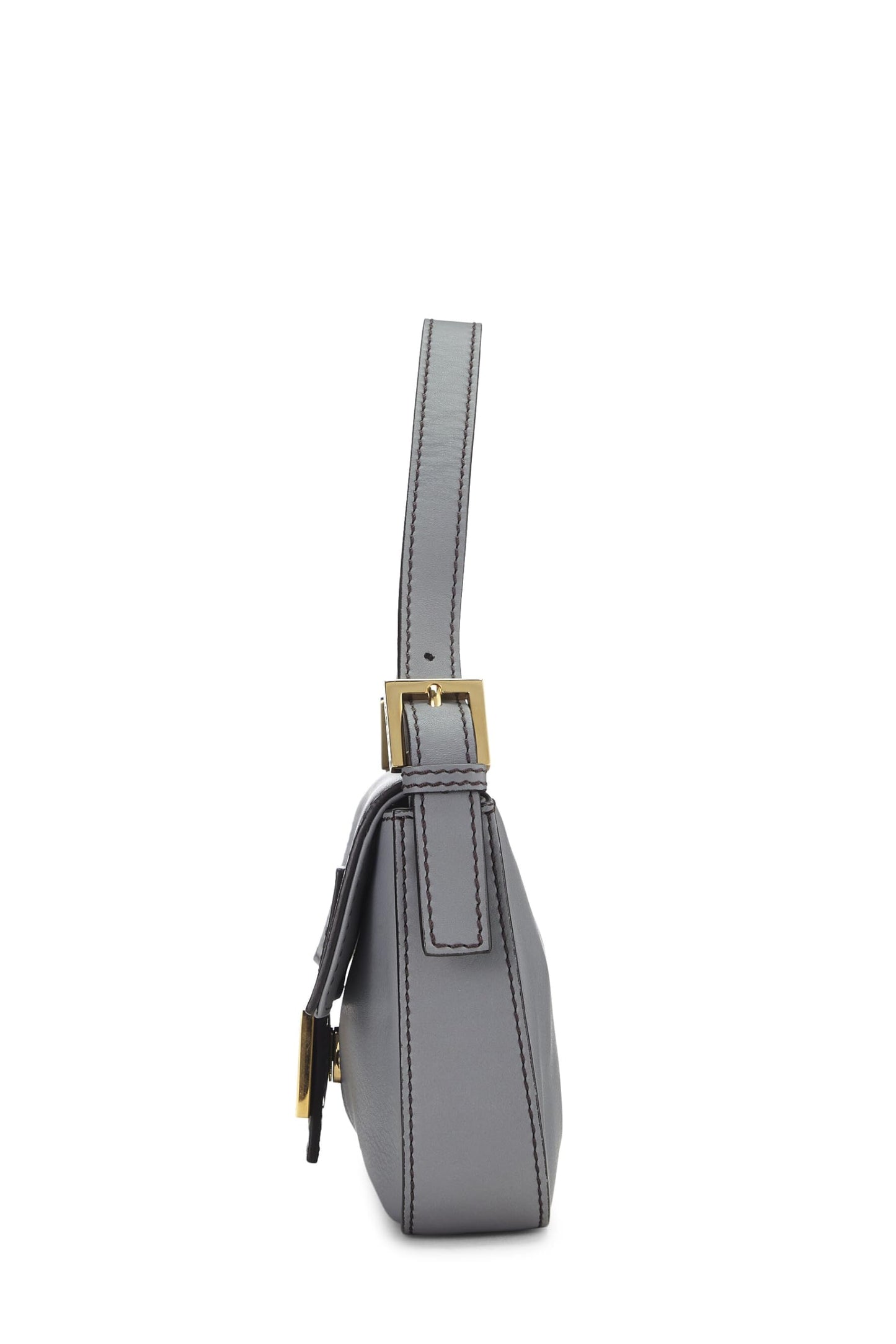 Fendi,  Grey Leather Baguette, Grey