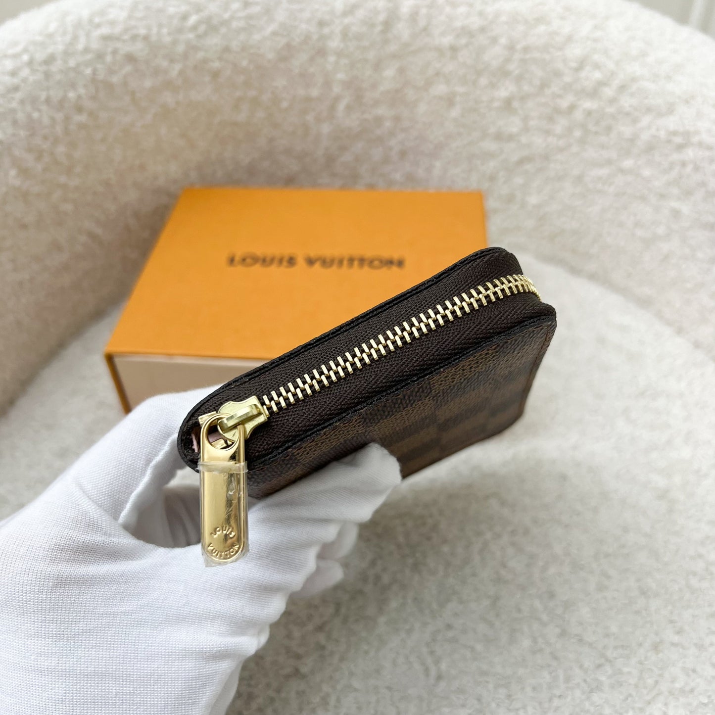LV Zippy Card Holder / Coin Purse in Damier Ebene Canvas GHW