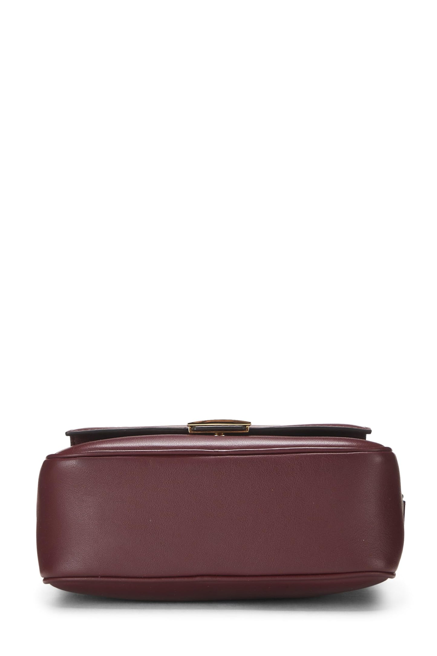 Fendi,  Burgundy Leather Baguette Camera Medium, Burgundy