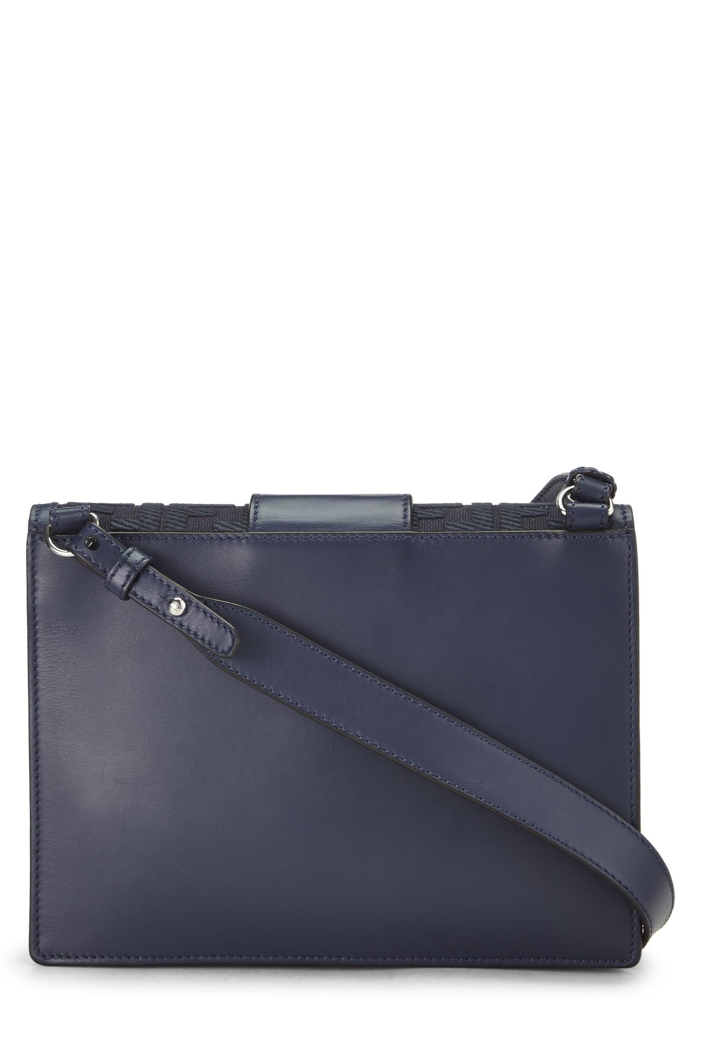 Fendi,  Navy Leather Flat Baguette Bag Medium, Navy