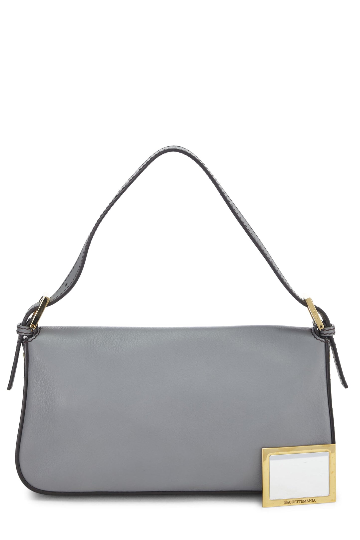 Fendi,  Grey Leather Baguette, Grey