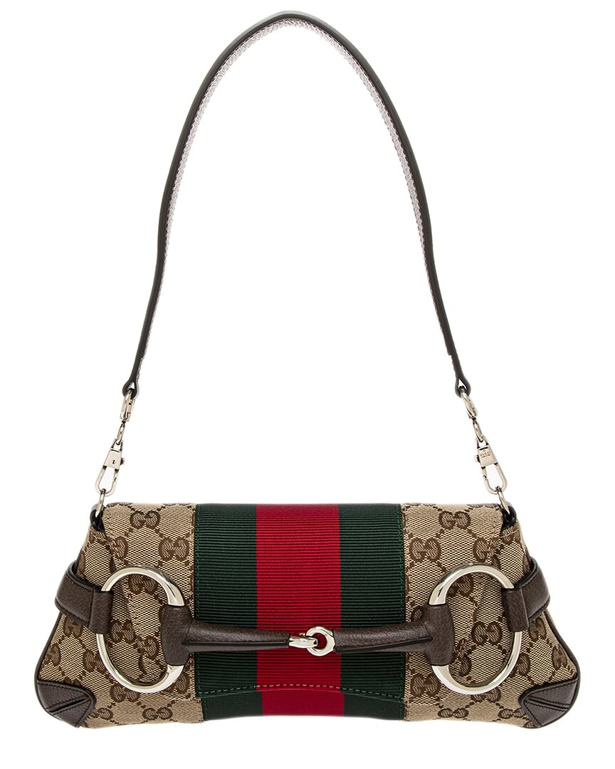 Gucci Horsebit Small Canvas & Leather Shoulder Bag