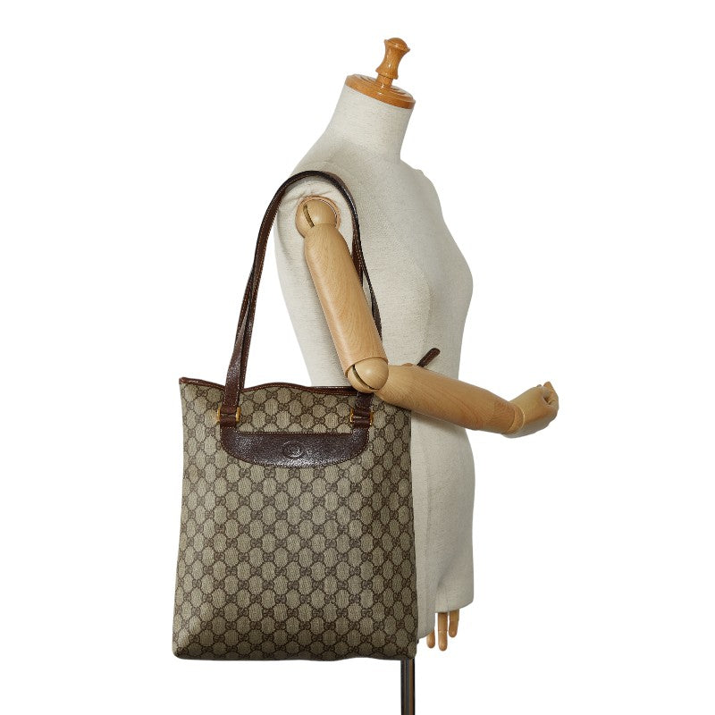 Gucci  Gucci GG Plus Tote Bag Beige Brown PVC Leather  Gucci