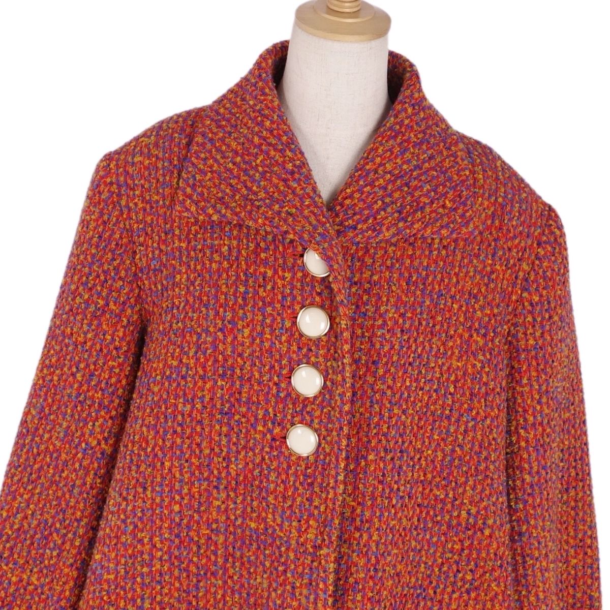 Vint Christian Dior Jacket Tweed Wool Out  M Red/Blue