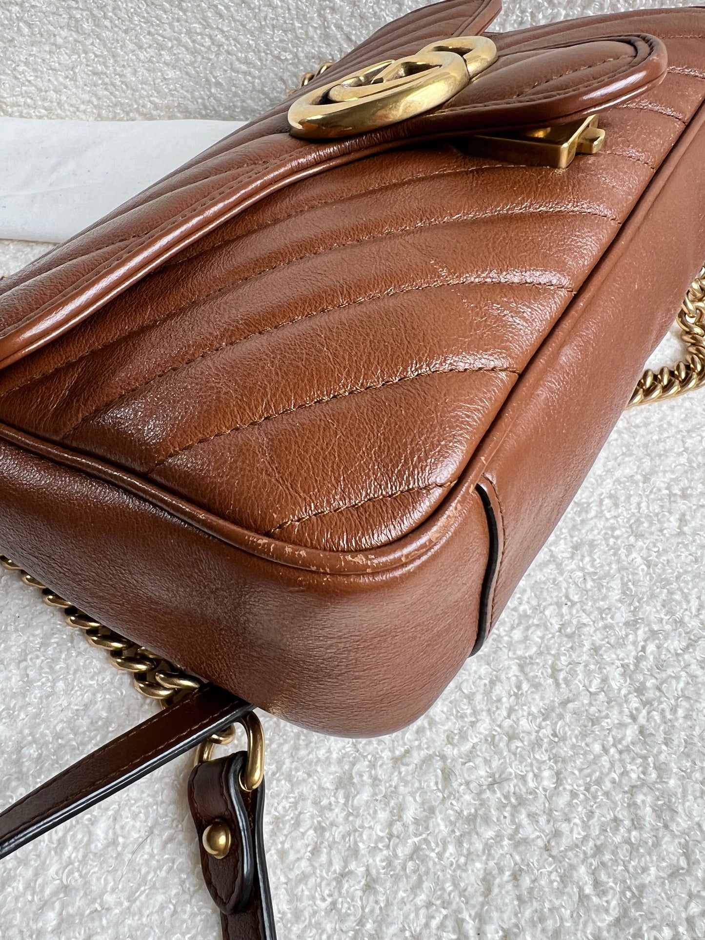 Gucci GG Brown Marmont Small Shoulder Bag