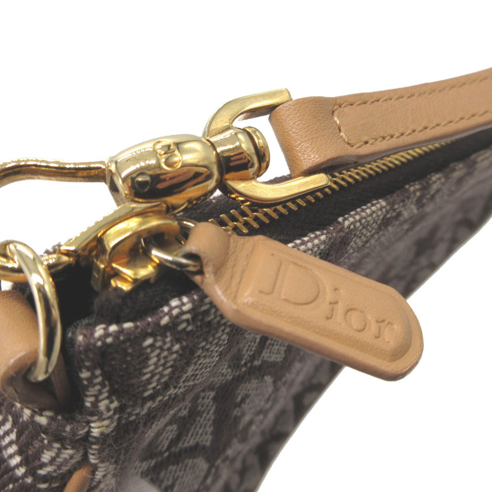 Christian Dior Handbag canvas Brown Saddle pouch Trotter Women Used