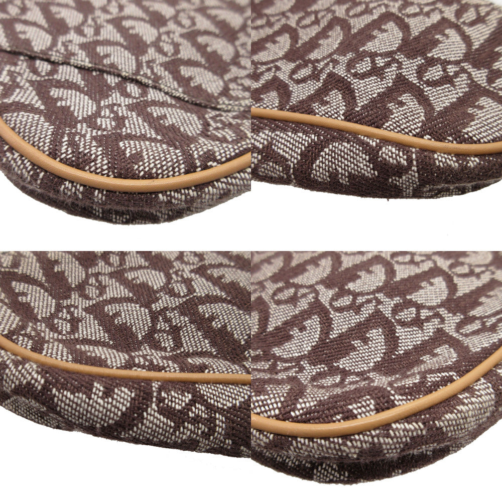 Christian Dior Handbag canvas Brown Saddle pouch Trotter Women Used