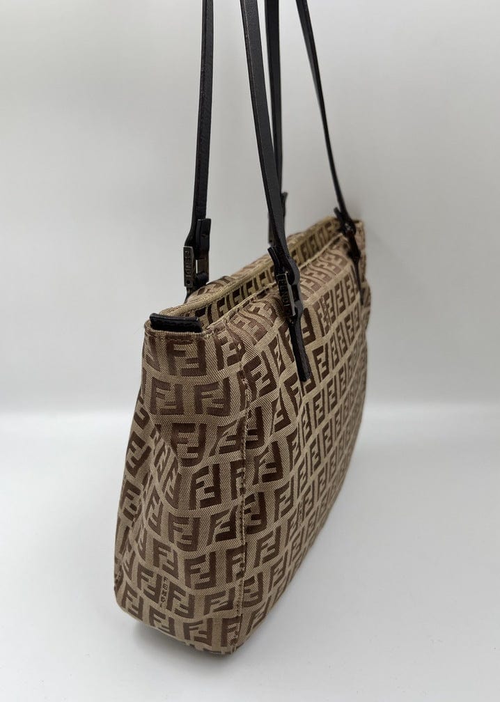 Vintage Fendi Shoulder Bag in Brown Zucca Canvas