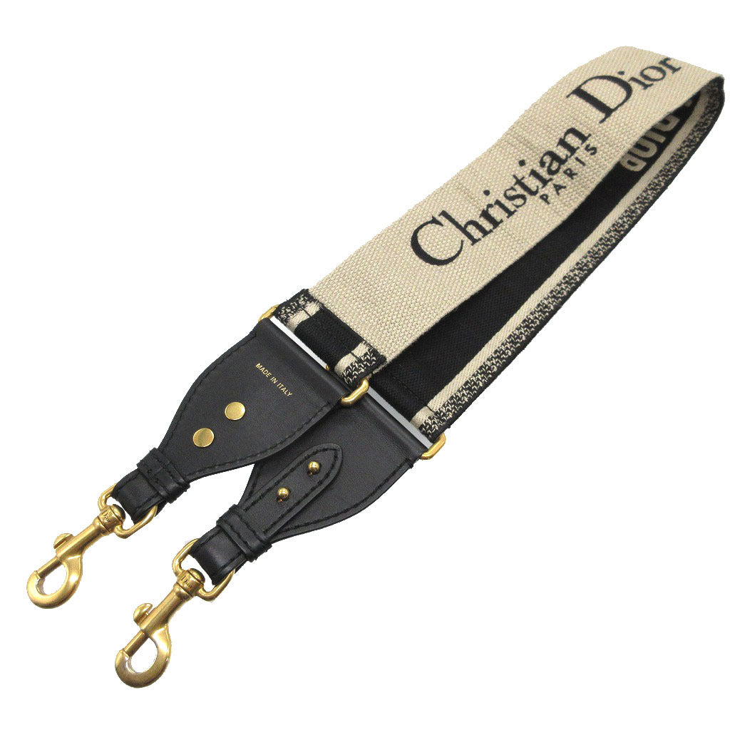 Christian Dior Shoulder strap Canvas, Leather black