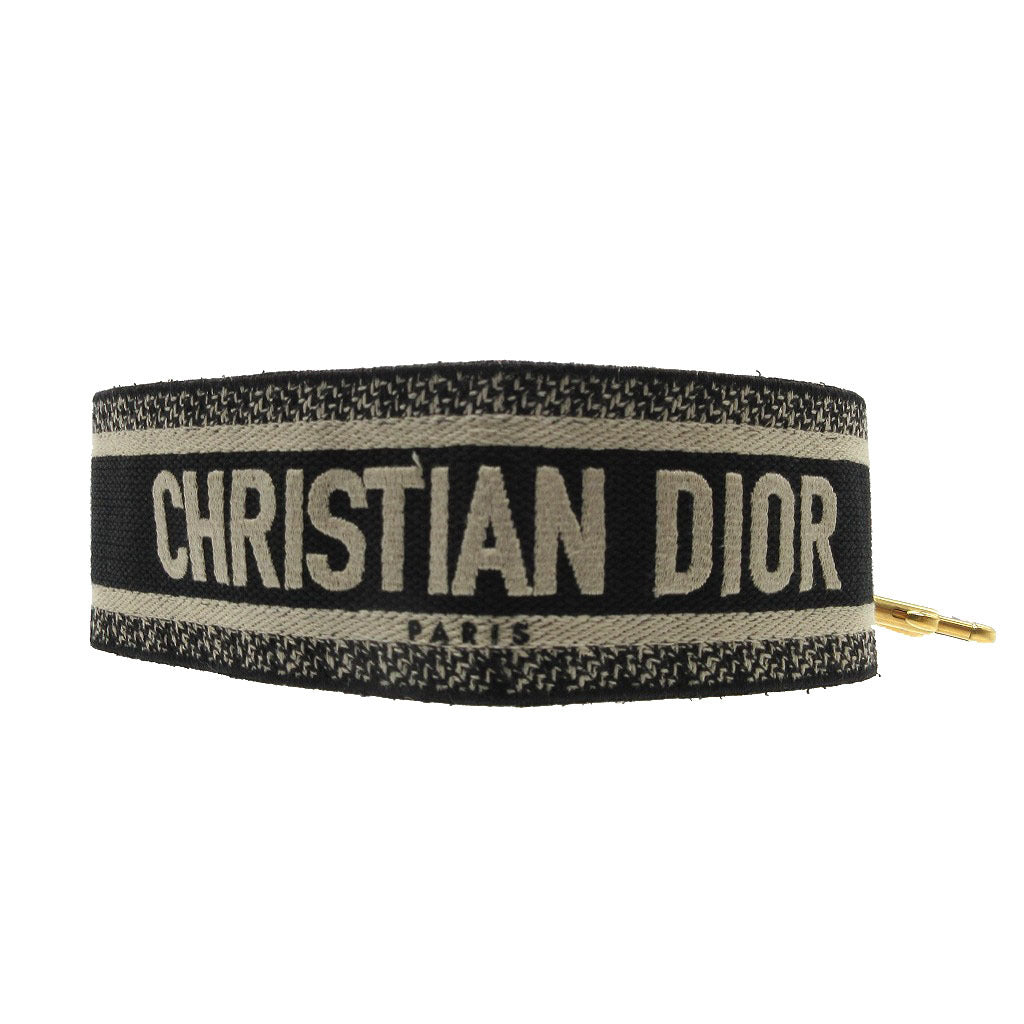 Christian Dior Shoulder strap Canvas, Leather black