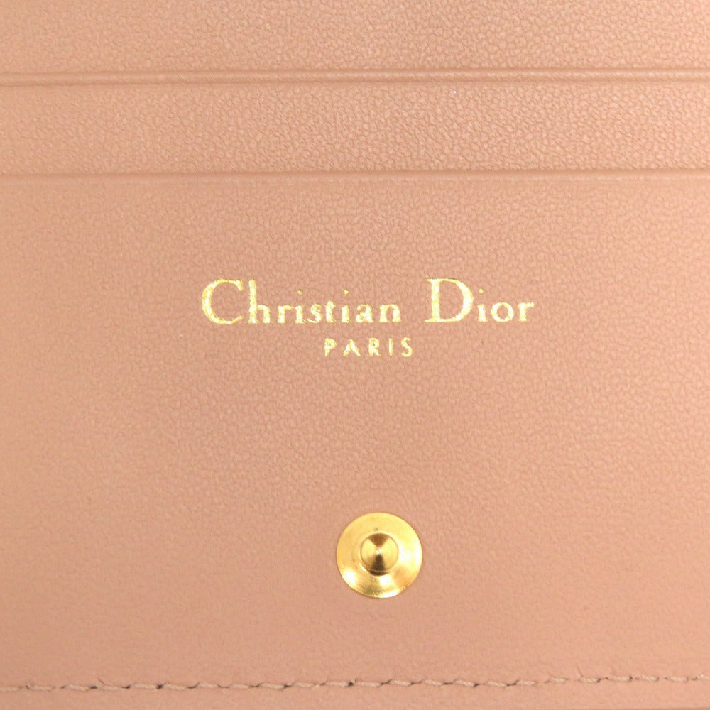 Christian Dior Bifold Wallet leather Ivory CARO flower print Women Used