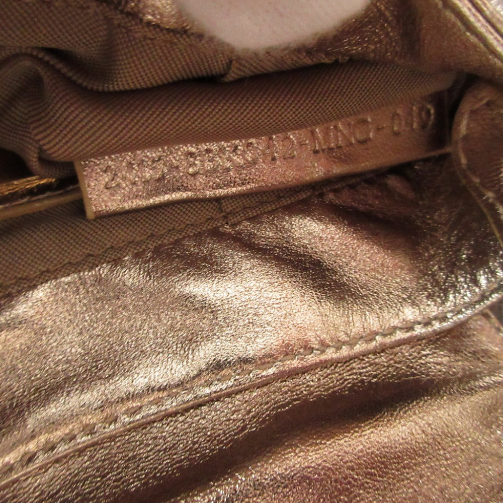 FENDI Pouch 8BK042 leather gold Mini Bag Shoulder Pouch Zucca Pattern Women Used