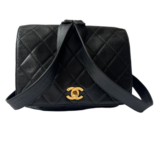 Chanel Vintage Duma Backpack Black Caviar Leather Gold Hardware, 1996-97