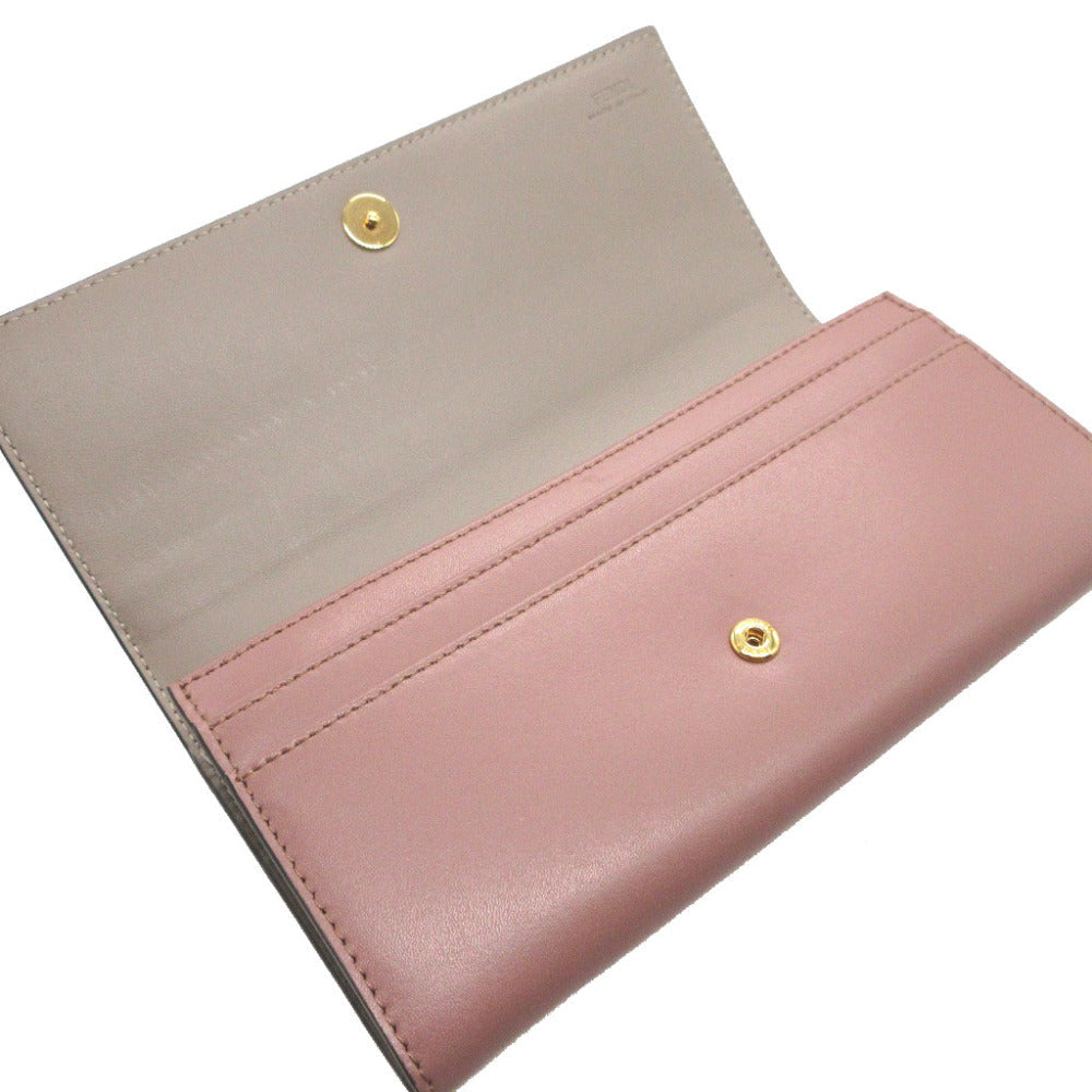 FENDI Long Wallet Purse 8M0251 leather pink Two fold By the way Women Used