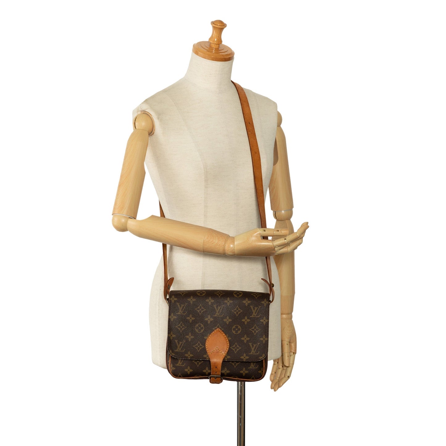 Brown Louis Vuitton Monogram Cartouchiere MM Crossbody Bag